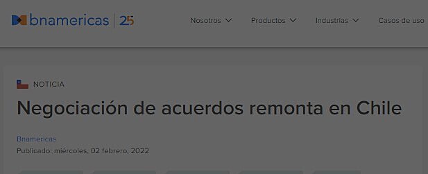 Negociacin de acuerdos remonta en Chile